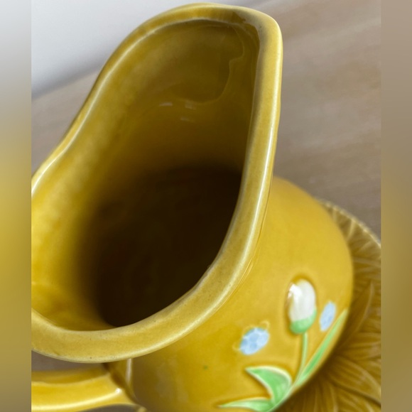 ***SOLD***Japanese Majolica Yellow Pitcher and Saucer - Picture 12 of 12